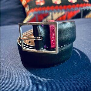 Paul Smith Black Lined Leather Belt Made in England (Size 32)